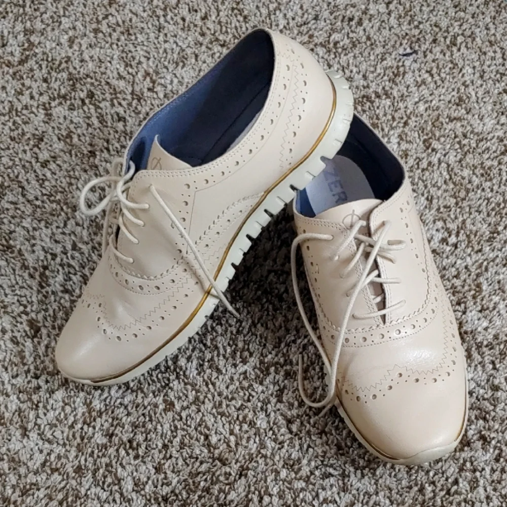 Cole Haan Zerogrand Wingtip Oxford Men's  Beige Shoes Size 8.5